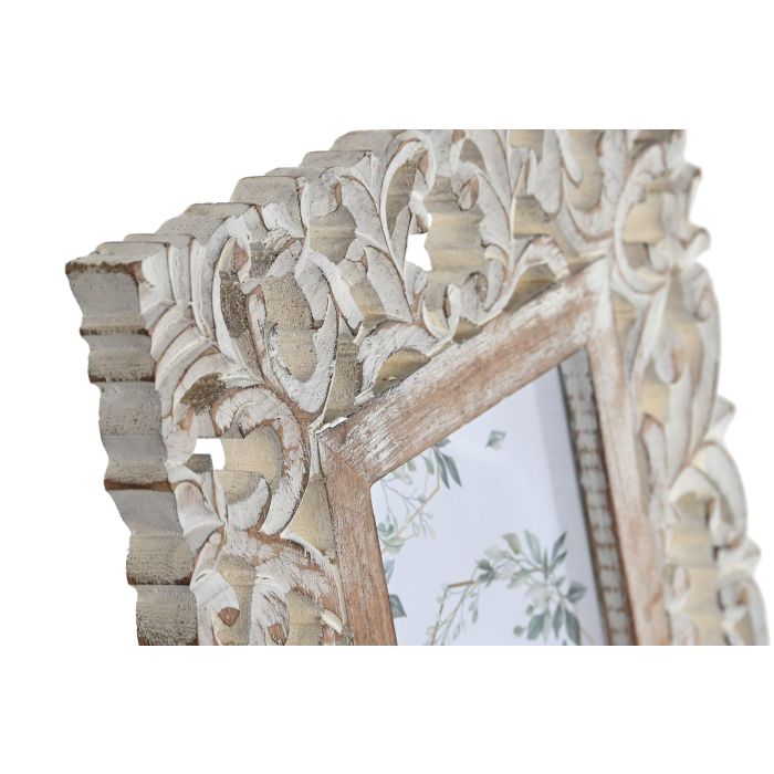 Marco Foto 10X15 Indio DKD Home Decor Blanco Natural 2 x 26 x 21 cm (2 Unidades) 1