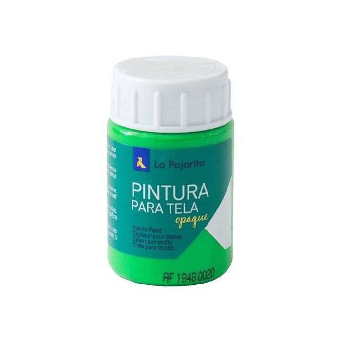 Pintura Para Tela La Pajarita 35 Ml Opaca Fluorescente Verde Tof-04 6 unidades