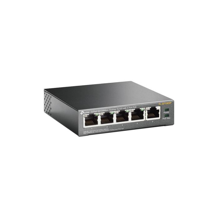 TP-Link TL-SF1005P Switch No Administrado Fast Ethernet 10/100 Mbps con 5 Puertos PoE Negro 1 TP-Link TL-SF1005P Switch No Administrado Fast Ethernet 10/100 Mbps con 5 Puertos PoE Negro 1