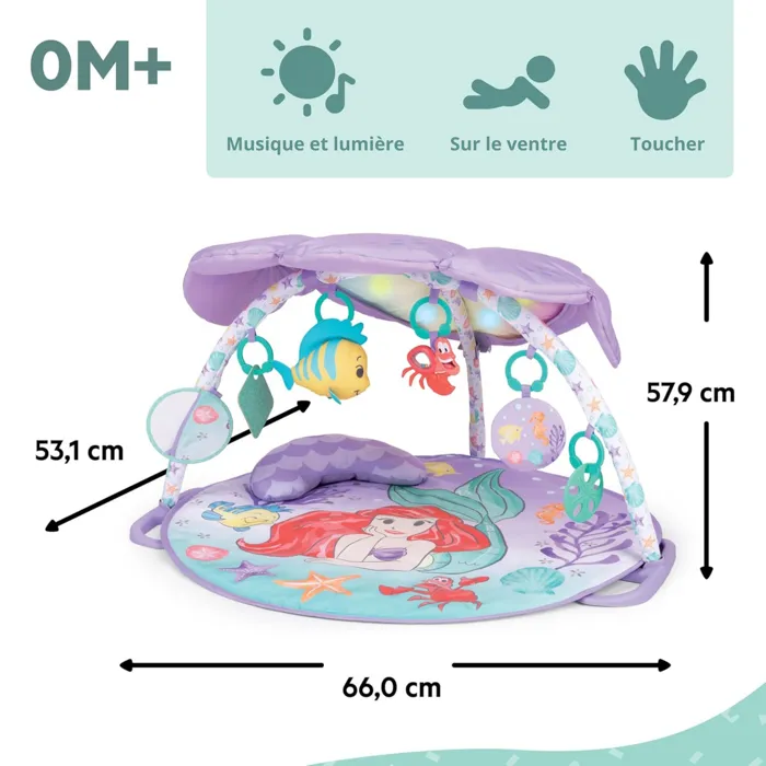 Disney Baby Alfombra de Actividades La Sirenita Luminosa y Musical 48 x 81 x 81 cm Multicolor Nacimiento 2