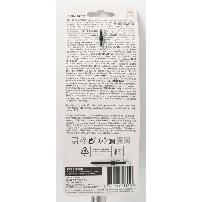 Masterchef Espumadera 34 cm Acero Inoxidable y Silicona 3