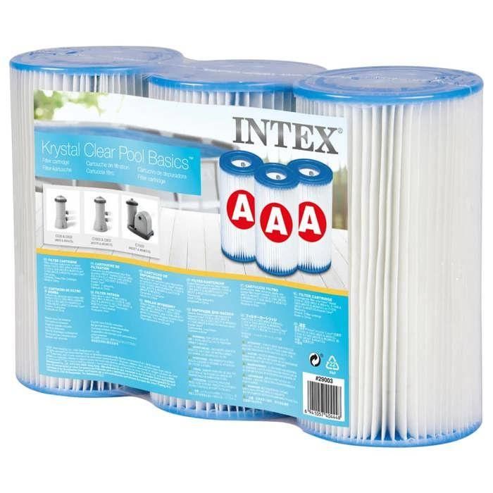 Intex Cartucho de Filtro Tipo A Lote 3 Fibra Dacron Purificador de Piscina Fácil Limpieza 2-5.7 m³/h 1 Intex Cartucho de Filtro Tipo A Lote 3 Fibra Dacron Purificador de Piscina Fácil Limpieza 2-5.7 m³/h 1