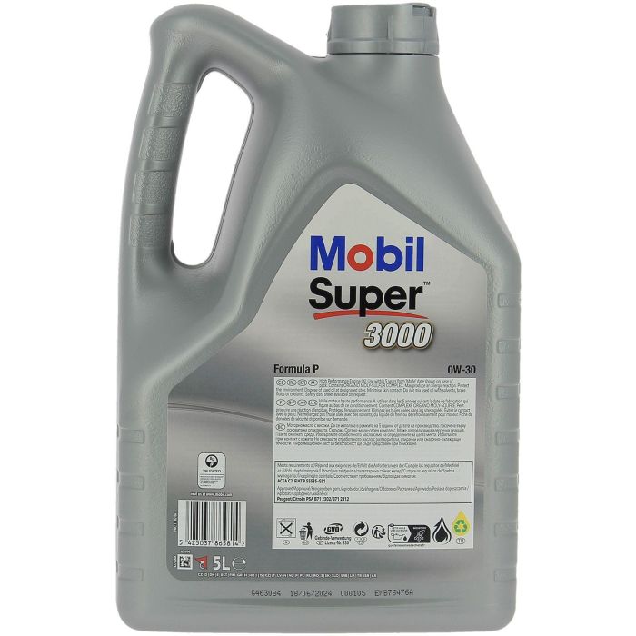 Mobil Aceite de motor sintético S3000 0W30 Fórmula-P 5 L para sistemas de emisiones diésel y gasolina 2
