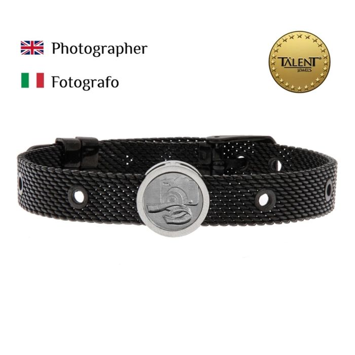 Pulsera Unisex Photographer Talent Jewels TJA-3-07-03-2-235 Negro 1 Pulsera Unisex Photographer Talent Jewels TJA-3-07-03-2-235 Negro 1
