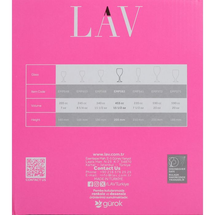 Lav Set 6 Copas 455 cc Colección Empire (4 Cajas)