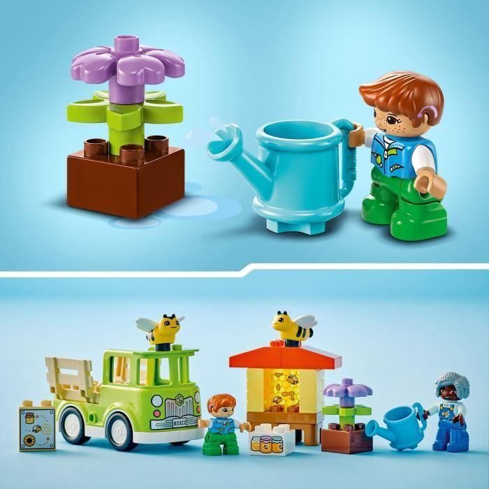 LEGO 10419 DUPLO My Town Cuidando Abejas y Colmenas, Juguete Educativo Niños, 2 Figuras de Abejas 3