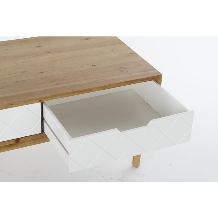 DKD Home Decor Mesa Centro Moderno Marron Blanco 105 x 55 x 46 cm Madera Abeto 2