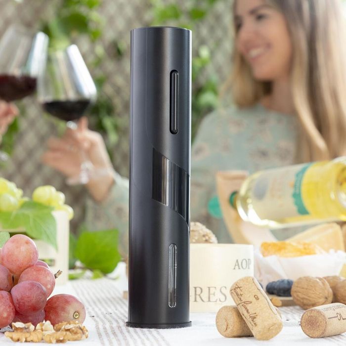 Pack Sacacorchos Eléctrico para Botellas de Vino y Tapón Dispensador Aireador de Vino 2 en 1 InnovaGoods 16