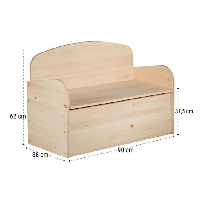 Astigarraga Banco baúl deco de pino 90x62x38 cm 3