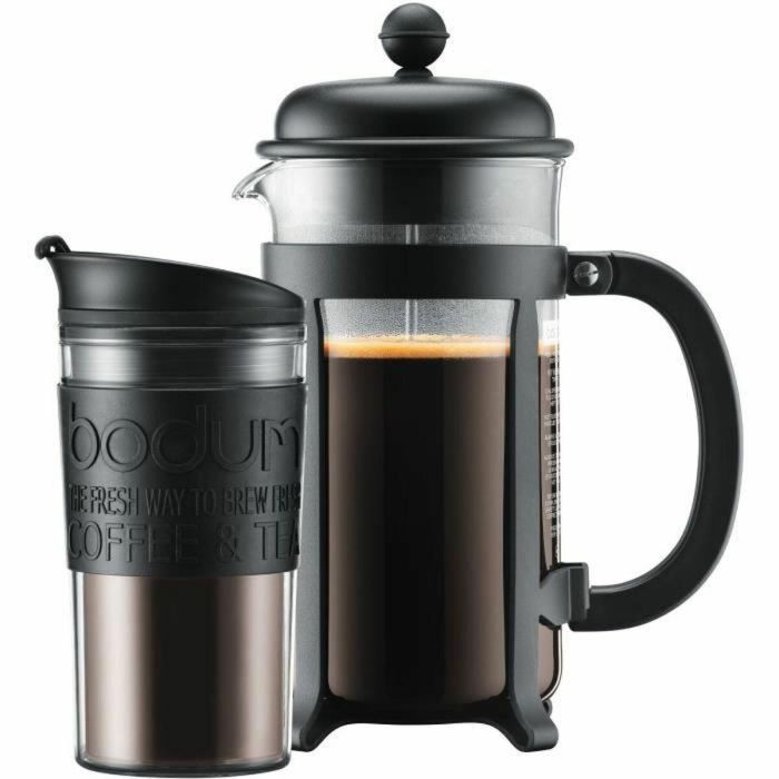 Bodum BOD0727015122465 Cafetera de prensa francesa JAVA SET 8 tazas (1,0 L) con taza isotérmica de plástico 0,35 L Bodum BOD0727015122465 Cafetera de prensa francesa JAVA SET 8 tazas (1,0 L) con taza isotérmica de plástico 0,35 L