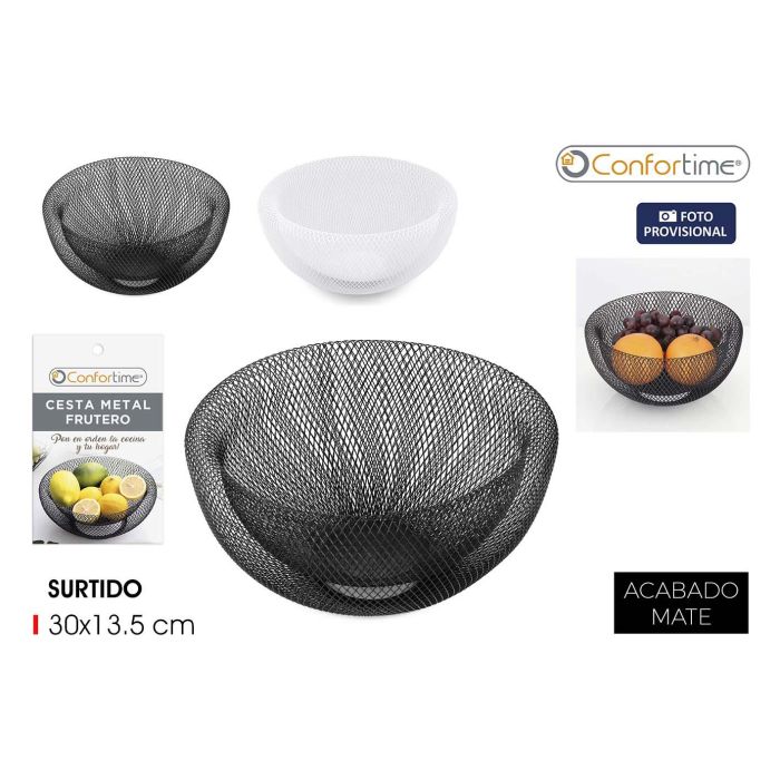 Cesta de metal para frutas Confortime 30x13.5 cm (6 Unidades) Cesta de metal para frutas Confortime 30x13.5 cm (6 Unidades)