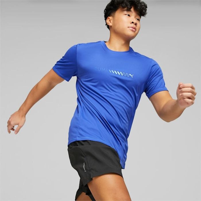 Camiseta de Manga Corta Hombre Puma Run Favorite Logo Azul 15