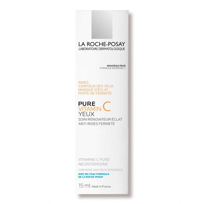 La Roche Posay REDERMIC C yeux Contorno de ojos antioxidante anti-arrugas con 5% Vitamina C pura para miradas apagadas, 15 ml 1