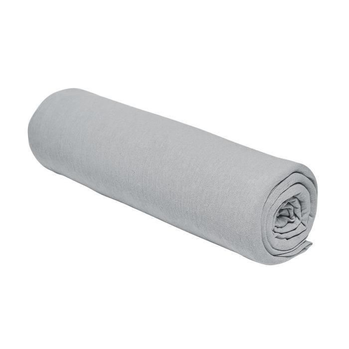 Hoy esencial hoy Chard - 90 x 190+25 cm - 1 persona - 100% de jersey de algodón - Acero Hoy esencial hoy Chard - 90 x 190+25 cm - 1 persona - 100% de jersey de algodón - Acero