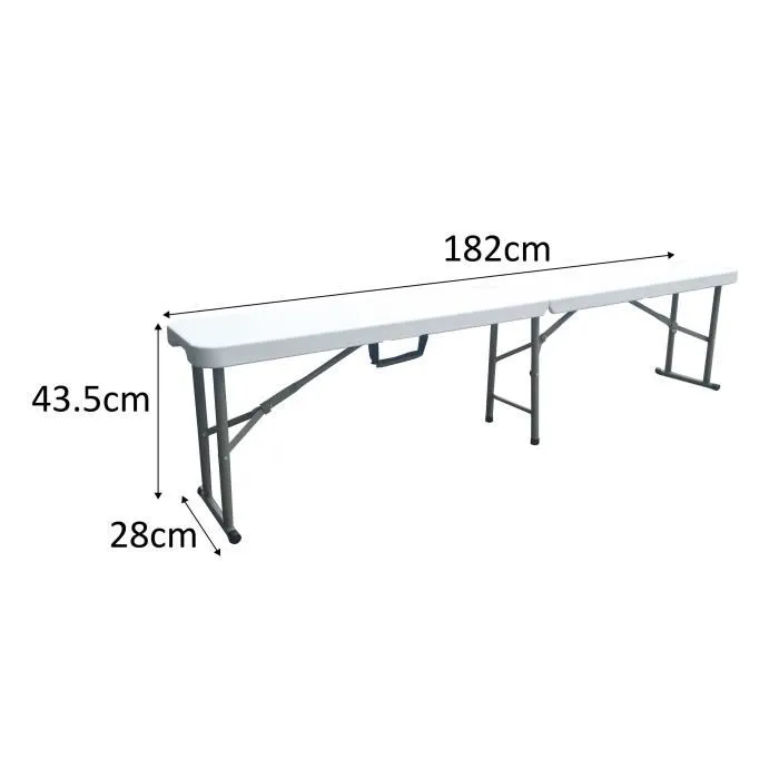 Banco plegable para mesa de recepción 180 cm 3