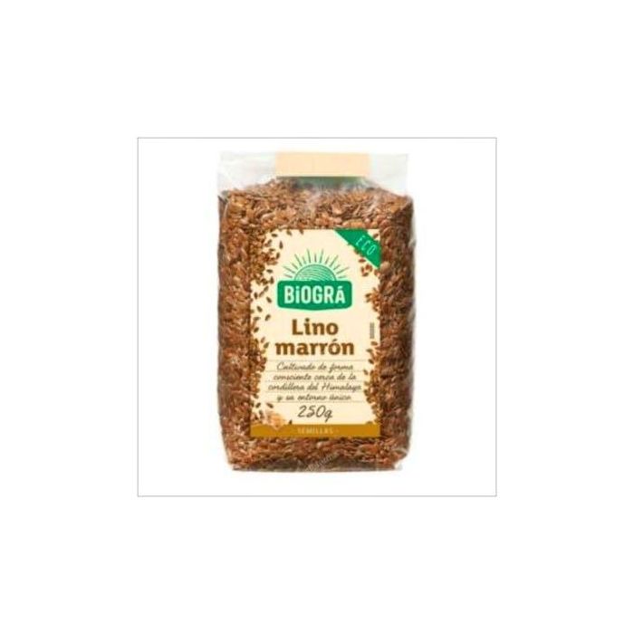 BIOGRA Semillas de Lino Marrón 250g Bio, ideal para añadir a yogur, cereales o ensaladas