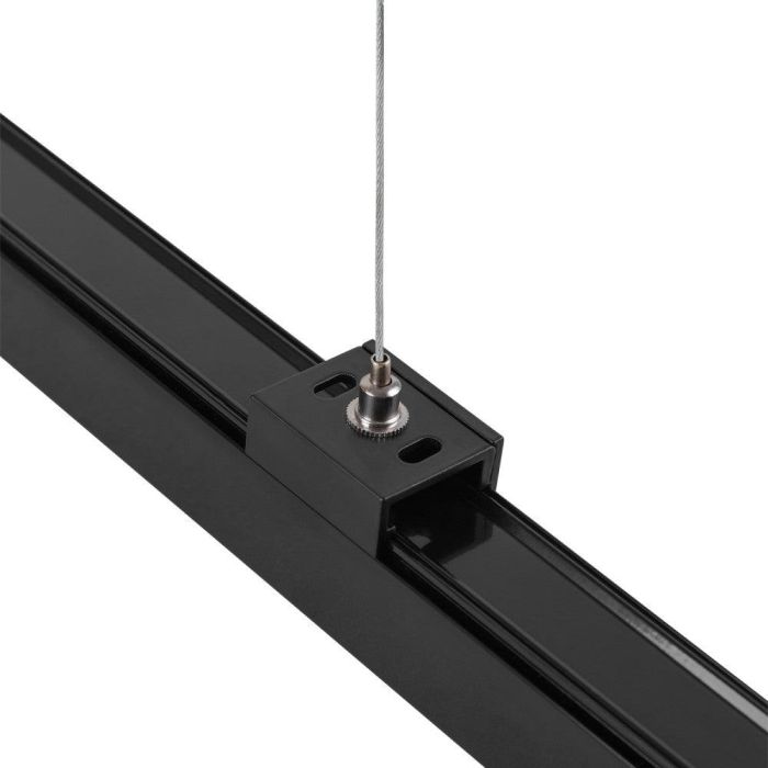 Kit de Suspensión para Carril Trifásico 1 Metro Negro con Cable de Acero Regulable HO-SUS-T-N 1 Kit de Suspensión para Carril Trifásico 1 Metro Negro con Cable de Acero Regulable HO-SUS-T-N 1