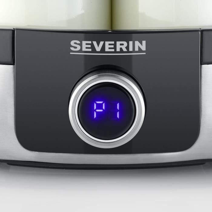 SEVERIN JG 3521 Yourtiere 7 botes de 150ml cada uno, 5 programas, apagado automático, 100% libre de BPA, graduación de notas, carrete de cable, 13W 2