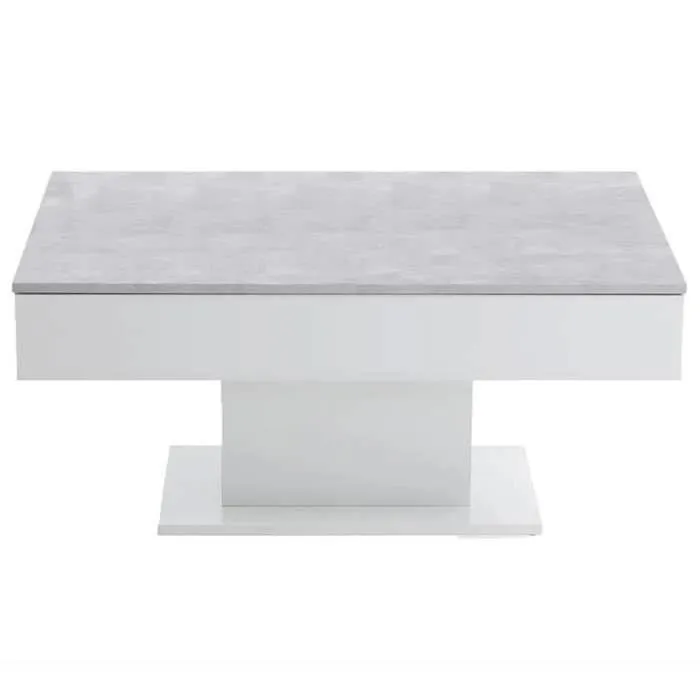 FMD Mesa Centro Bicolor Tapa Corrediza LA Gris Hormigón Blanco Brillante FMD4029494116864 L100 x H46,1 x D65 cm Fabricada en Alemania 4