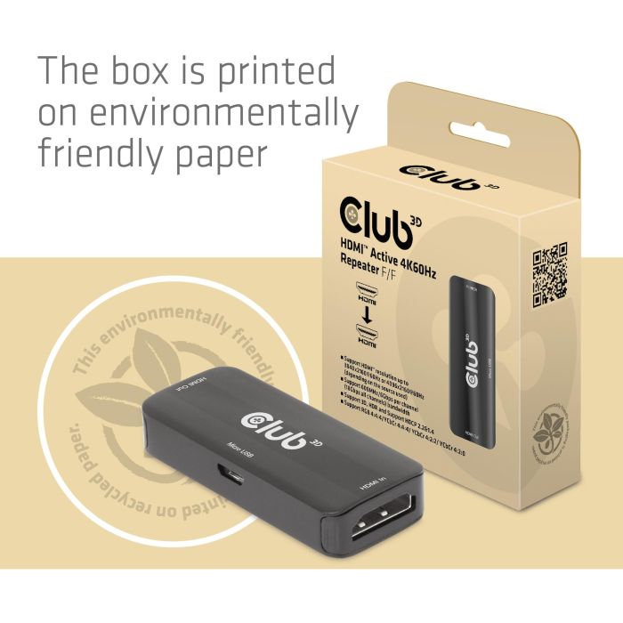 Club3D Repetidor HDMI a HDMI 4K 60Hz Activo Bu/Bu 8 Club3D Repetidor HDMI a HDMI 4K 60Hz Activo Bu/Bu 8