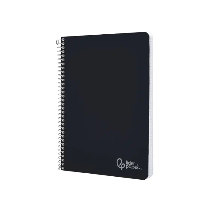 Liderpapel Cuaderno espiral A5, tapa dura, 80 hojas, 90gr, cuadro 4mm con margen, color negro 3