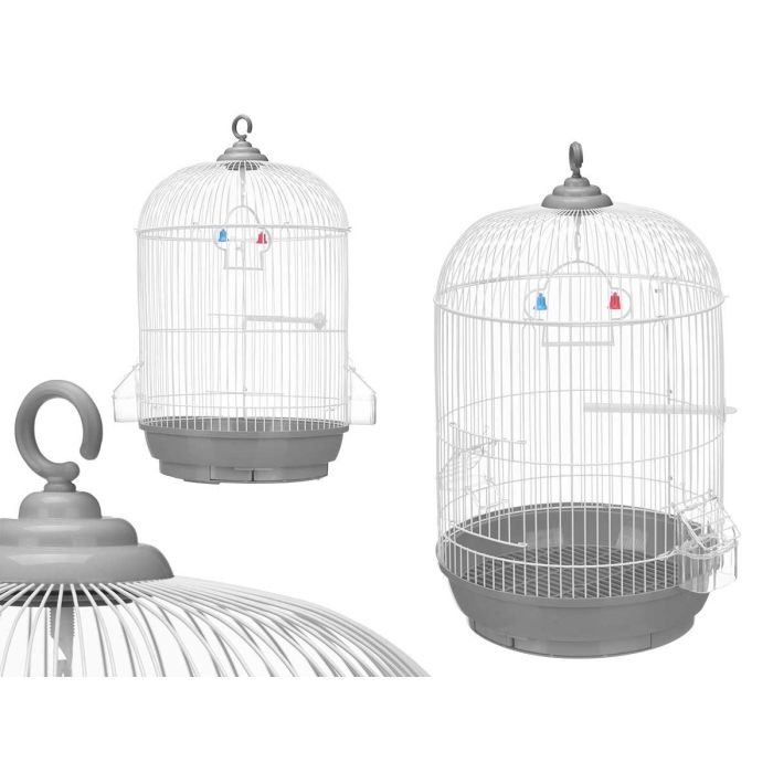 Jaula Redonda Grande Mascow 34x50x34 cm, Metal y Plástico, Blanco (4 Unidades) Jaula Redonda Grande Mascow 34x50x34 cm, Metal y Plástico, Blanco (4 Unidades)