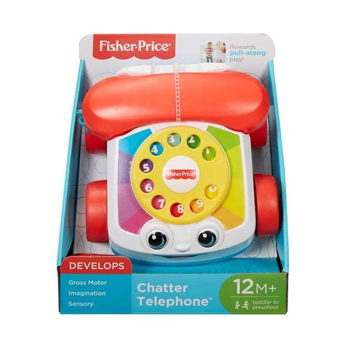 Fisher Price Teléfono Carita Divertida Juguete para Arrastre Niños 18 Meses