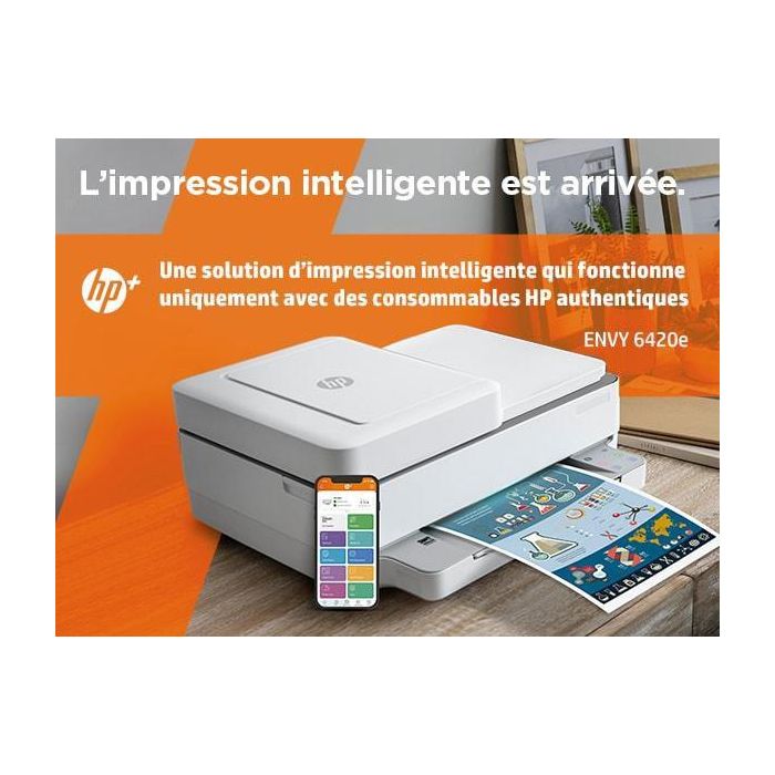 HP ENVY 6420e Impresora Multifunción Inyección Tinta Térmica WiFi Bluetooth ADF HP+ 4800x1200ppp 10ppm A4 9