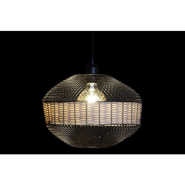 DKD Home Decor Lámpara de Techo Estilo Urban Industrial de Metal y Ratán Negro Marrón para Bombilla E27 50W 31x31x27 cm 3 DKD Home Decor Lámpara de Techo Estilo Urban Industrial de Metal y Ratán Negro Marrón para Bombilla E27 50W 31x31x27 cm 3