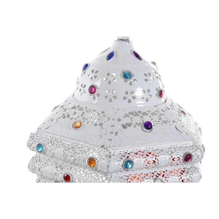 DKD Home Decor Lámpara de Techo Árabe Colección Fez, Dorado Multicolor, Acabado Envejecido, Metal Acrílico, E27, 28x58x28 cm 2 DKD Home Decor Lámpara de Techo Árabe Colección Fez, Dorado Multicolor, Acabado Envejecido, Metal Acrílico, E27, 28x58x28 cm 2