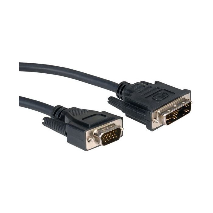 ROLINE 11.04.5430 Cable DVI-VGA DVI 12+5 ST ST Macho a Macho Negro 3m