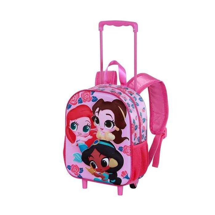 Disney Princesas Mochila Infantil 3D con Ruedas Pequeña Flowers Rosa 7L 1 Disney Princesas Mochila Infantil 3D con Ruedas Pequeña Flowers Rosa 7L 1