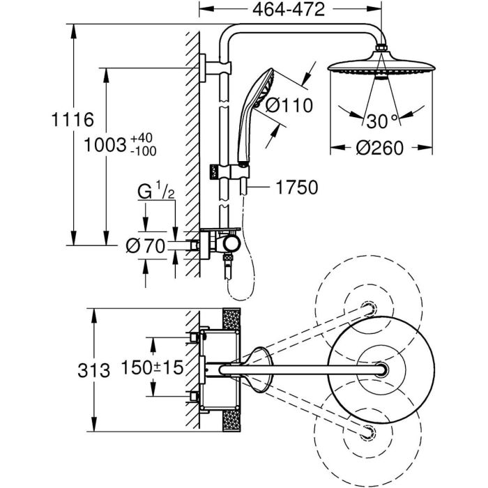 GROHE - Columna de ducha con mezclador termostático 7 GROHE - Columna de ducha con mezclador termostático 7