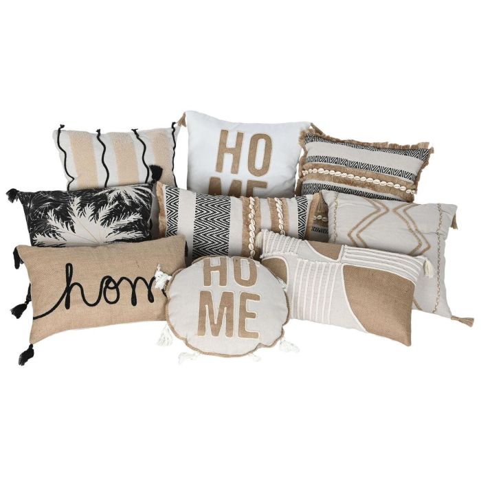 Cojín Home ESPRIT Negro Boho Palmera 45 x 5 x 45 cm 3 Cojín Home ESPRIT Negro Boho Palmera 45 x 5 x 45 cm 3