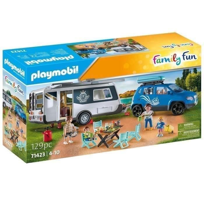 PLAYMOBIL 71423 Familia con coche y caravana - Contiene 3 personajes, muebles y muchos accesorios. 0 PLAYMOBIL 71423 Familia con coche y caravana - Contiene 3 personajes, muebles y muchos accesorios. 0