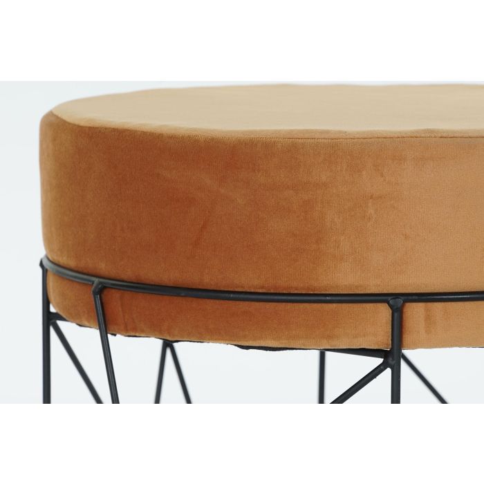 DKD Home Decor Reposapiés Terracota Negro Metal Poliester 33 x 42 x 33 cm 2