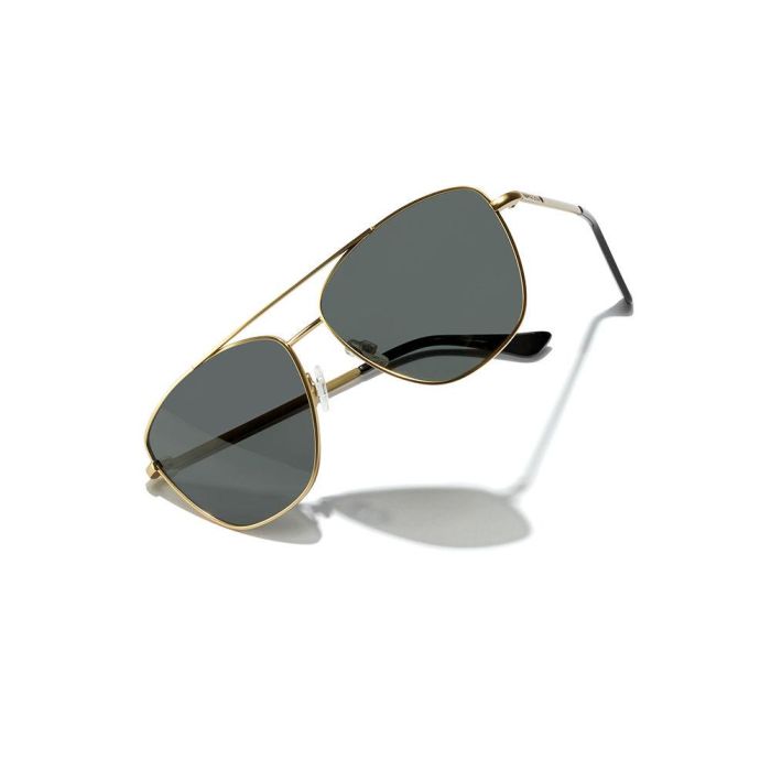 Hawkers LAX polarized Gafas de Sol para Adultos Unisex Aviador Polarizadas Montura Dorada Cristales Negros