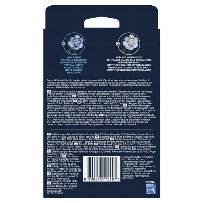 Oral-B ORA8700216778497 Recambios de cabezales de cepillo iO Ultimate Clean - Paquete de 8 - Negro 2
