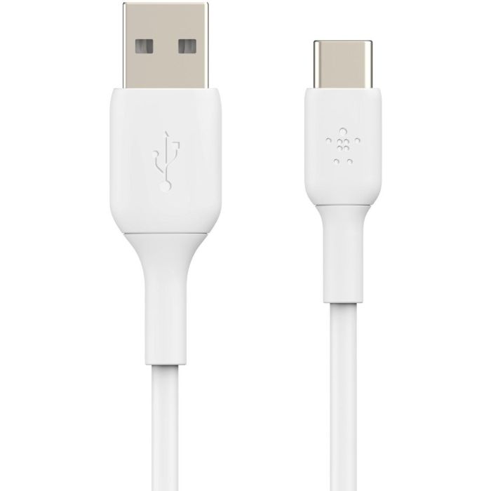 Belkin CAB001bt1MWH Cable USB-C a USB-A, 1 metro, para carga y sincronización de datos, blanco, BoostCharge