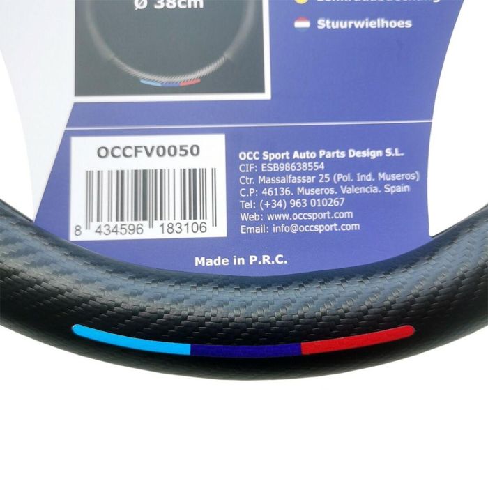 Funda para Volante OCC Motorsport OCCFV0050 Negro 38 cm 4 Funda para Volante OCC Motorsport OCCFV0050 Negro 38 cm 4