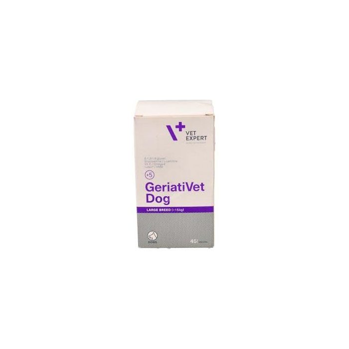 Geriativet Dog Raza Grande 45 Comprimidos. Suplemento para Perros Mayores con HMB, Omega-3, Glucosamina y L-Carnitina. Apoyo Articular y Vitalidad