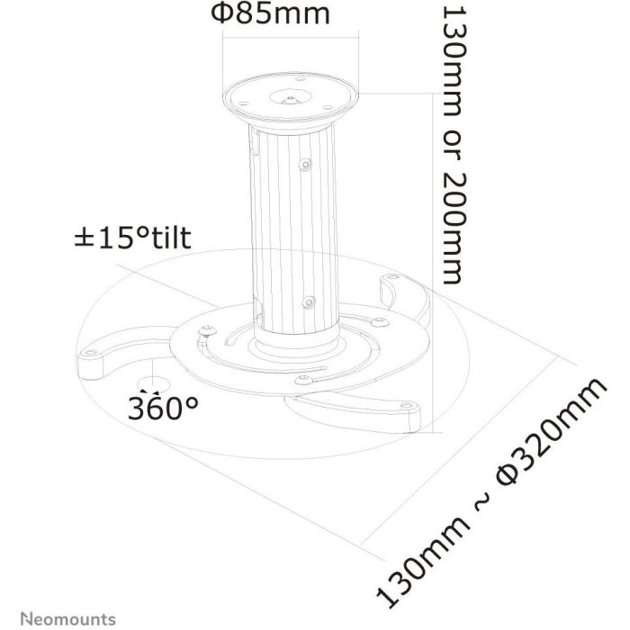 Soporte de Techo para Proyector Neomounts Q610542 Blanco 2 Soporte de Techo para Proyector Neomounts Q610542 Blanco 2