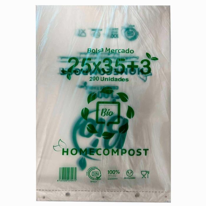 Bolsa Bloc 25x35 cm Compostable 12 Micras Paquete 200 Ud Bolsa Bloc 25x35 cm Compostable 12 Micras Paquete 200 Ud