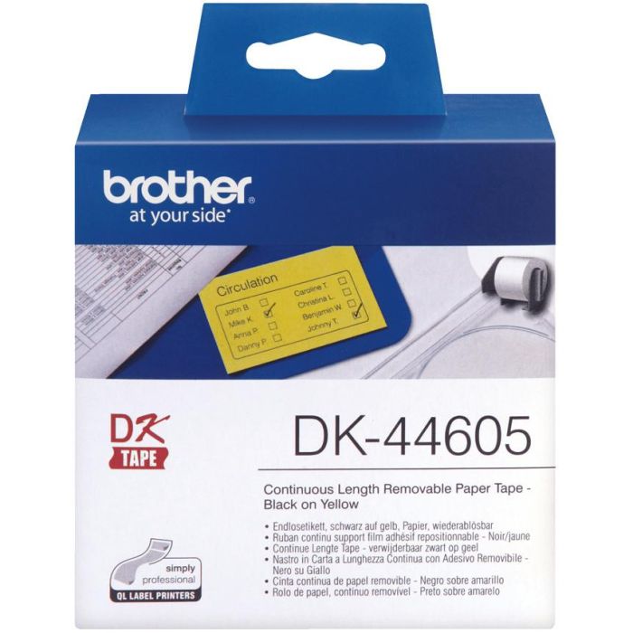 BROTHER Rollo de Papel Continuo Removible Amarillo de 62mm x 30,48m 1