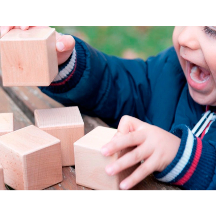 Andreutoys Juego Didactico 10 Cubos Sensoriales con Sonido Madera 5