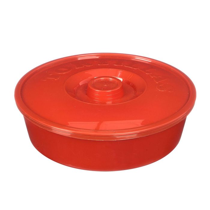 Kinvara Recipiente Tapa Tortitas Rojo 22x7x22 cm (Set de 24)