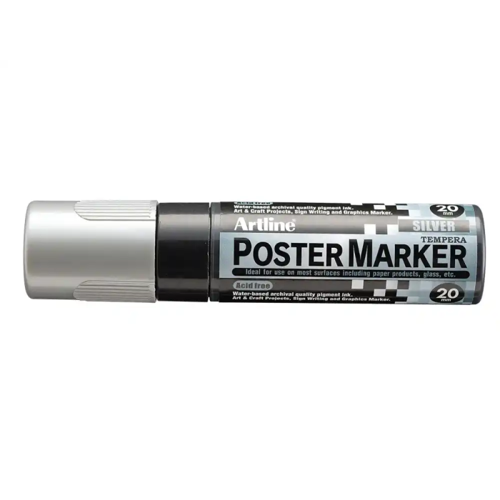 Artline EPP-20 Rotulador Para Carteleria Punta Rectangular 20 mm Color Plata 1