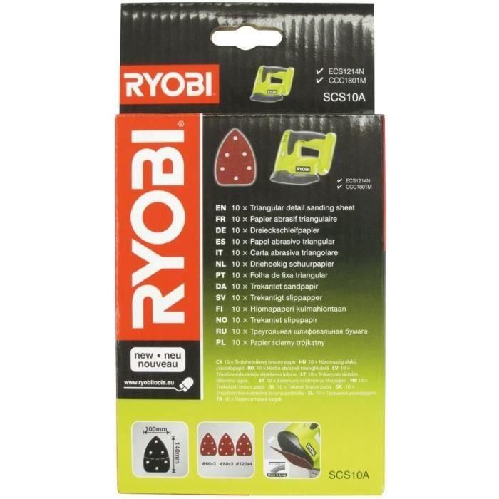 RYOBI Surtido de 10 abrasivos autoagarrantes