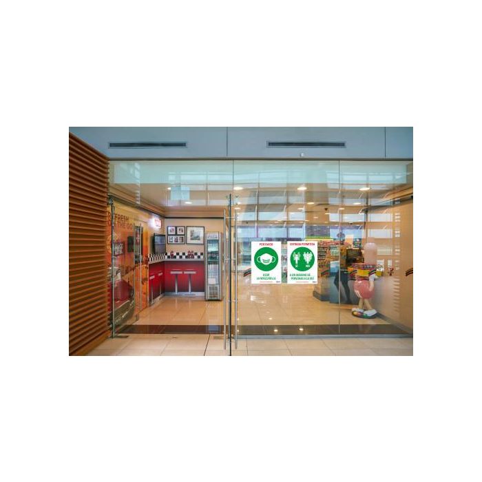 Avery AV_KITCOVID6_ES Señales Adhesivas Preimpreso Entrada Permitida Ultra Resistentes Permanentes A4 2 Hojas 2