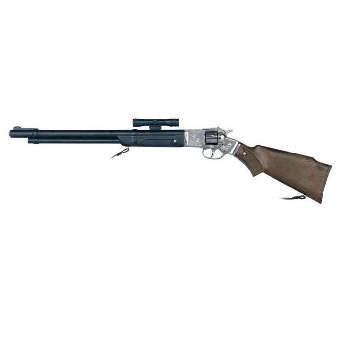Rifle 8 tiros con cañon de plástico 68x12x3,5 cm 2 Rifle 8 tiros con cañon de plástico 68x12x3,5 cm 2